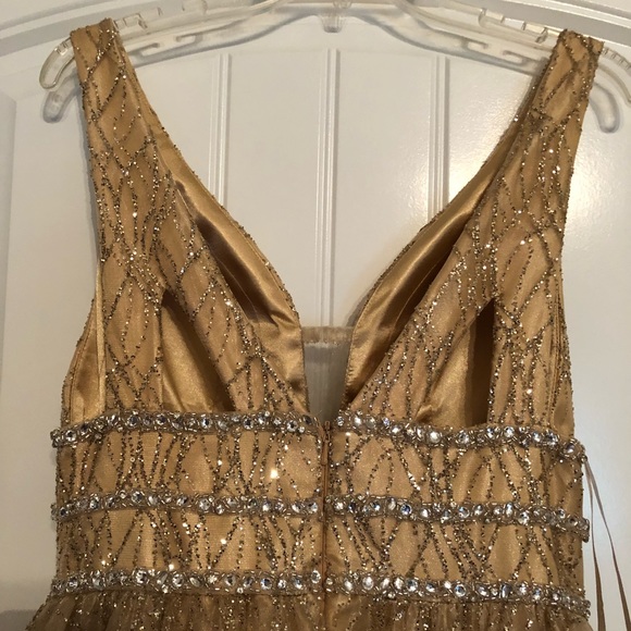 Custom gold pageant / prom dress - Picture 2 of 5
